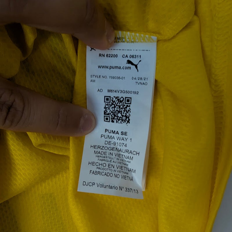 Borussia Dortmund 2021-22 Home Erling Haaland 9 Jersey Men's XXL PUMA Bundesliga Fully Patched