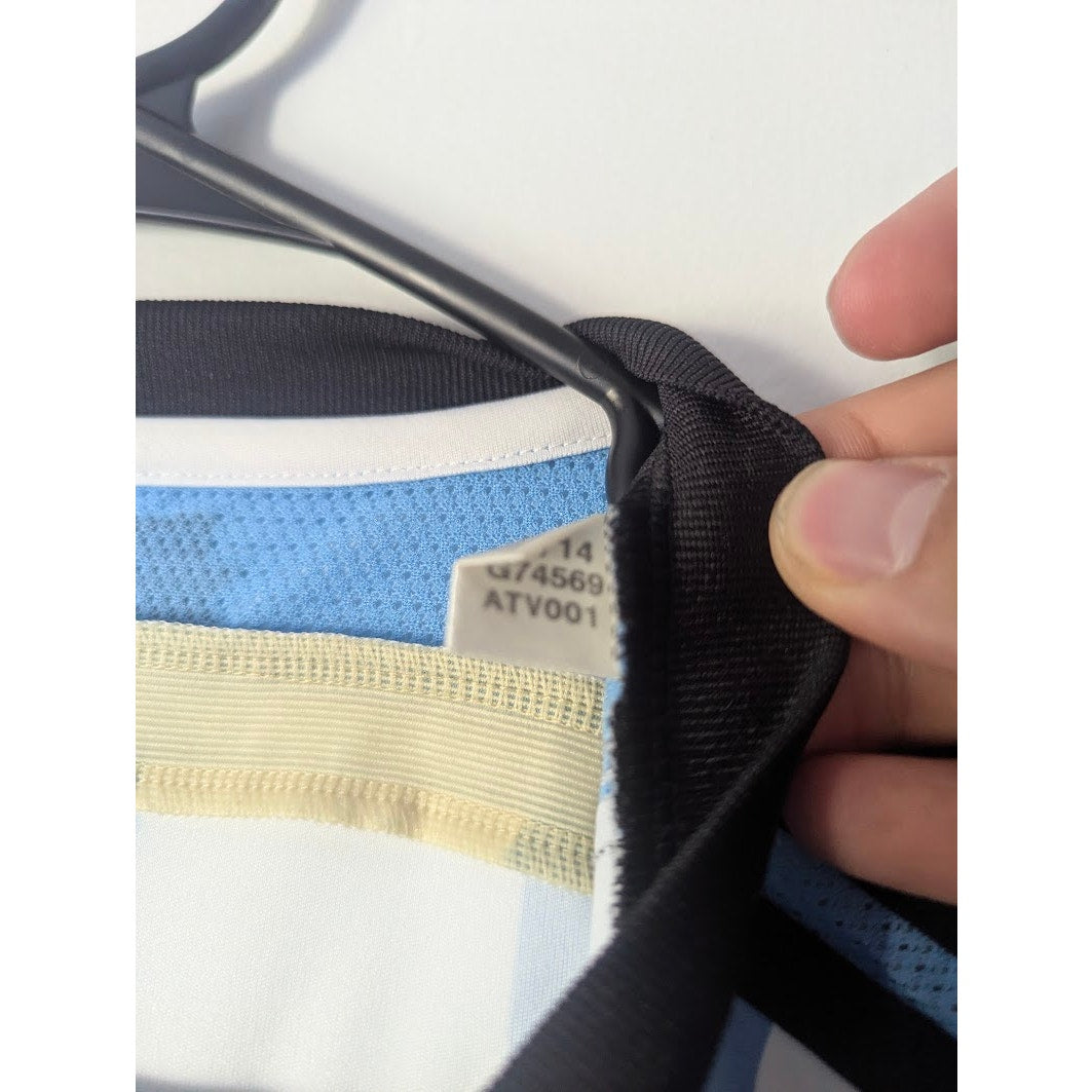 Argentina 2014 World Cup Home Di Maria Jersey – Men’s XL | Fully Patched Adidas Shirt