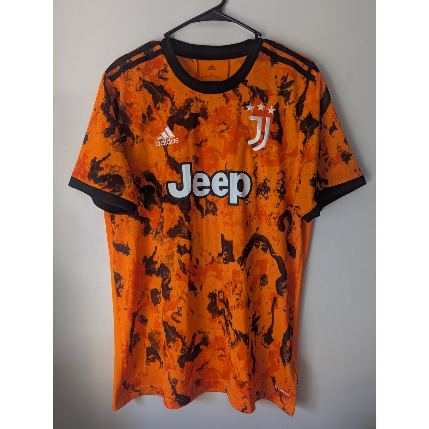 Juventus 2020-21 Third Ronaldo Jersey Men’s L Authentic Adidas Rare Orange Kit