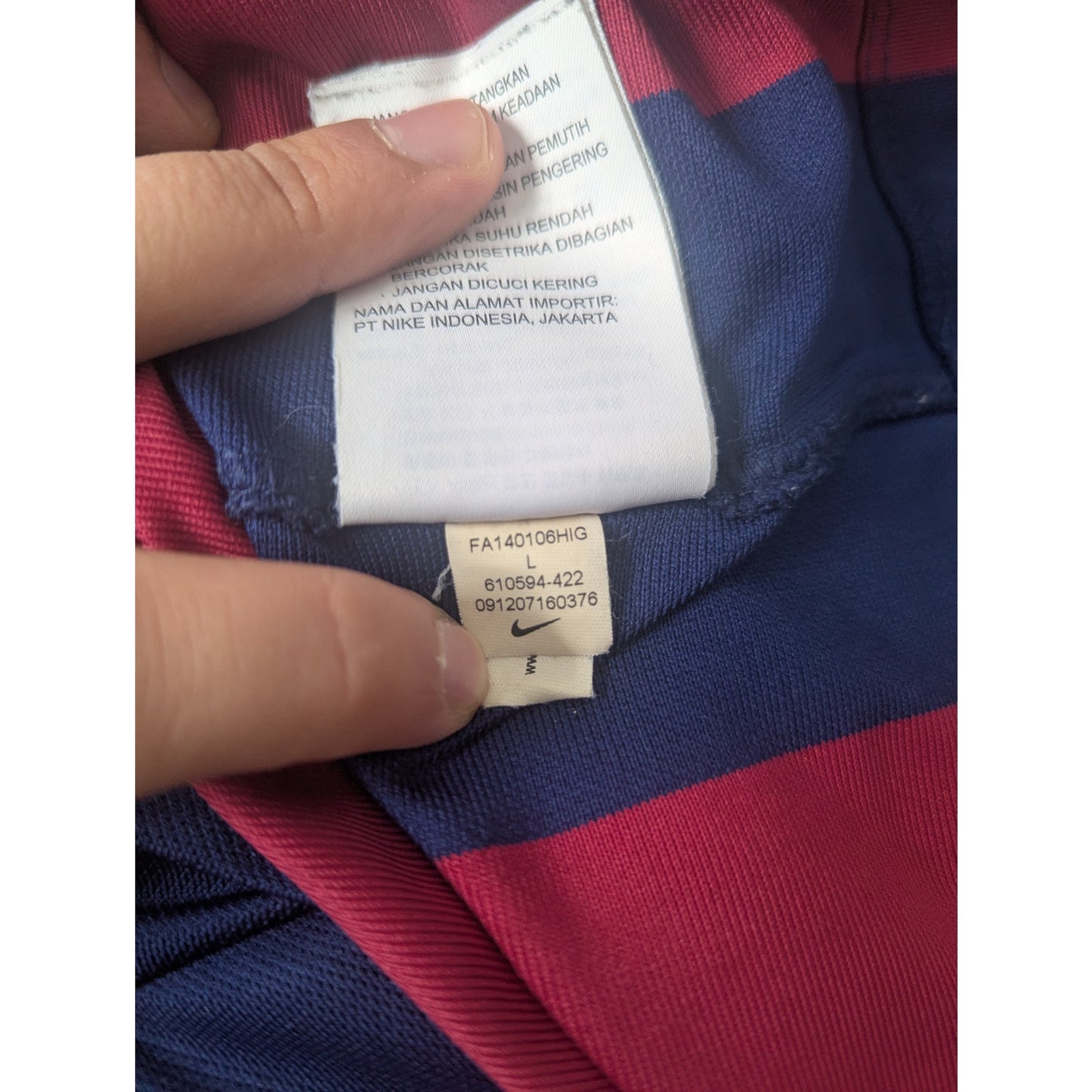 FC Barcelona 2014-15 Luis Suarez Home Jersey Men’s Large Authentic Nike Soccer Shirt