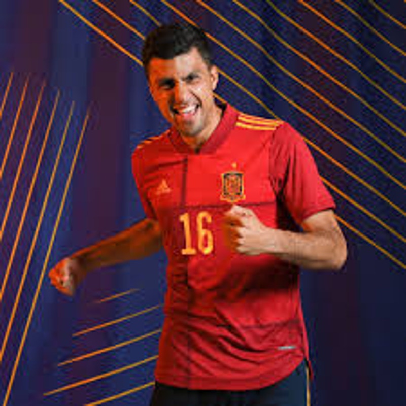 Spain 2020 Home Rodri Jersey – Men’s Large | HEAT.RDY EURO Fully Patched Adidas Shirt
