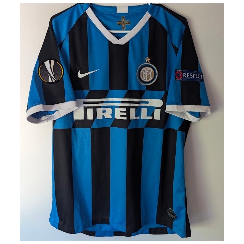 Inter Milan 2019-20 Home Romelu Lukaku #9 Jersey Mens Large Nike Europa League Fully Patched