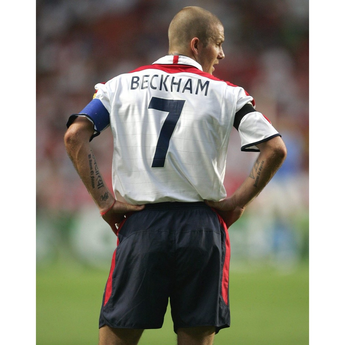 England 2004 Home David Beckham Jersey Men's Large Euros Fully Patched