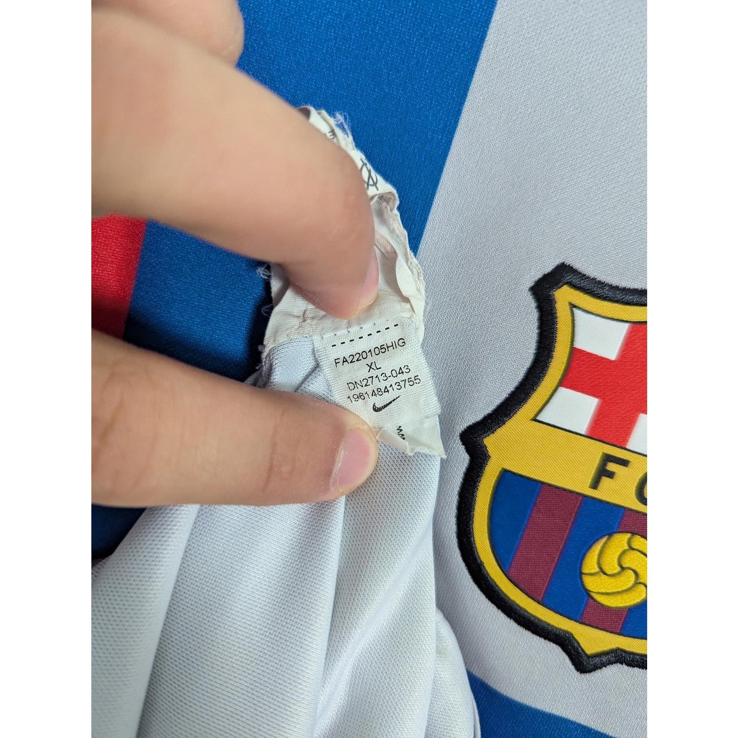 FC Barcelona 2022–23 Third De Jong Jersey – Men’s XL | UCL Fully Patched Nike Shirt
