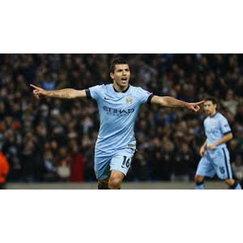 Manchester City 2014-15 Home Sergio Aguero Jersey Men's XL Authentic Nike Kit