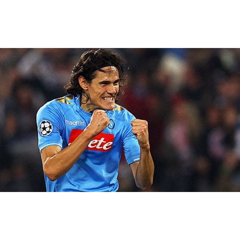 SSC Napoli 2011-12 Home UCL Cavani Jersey - Men's XL