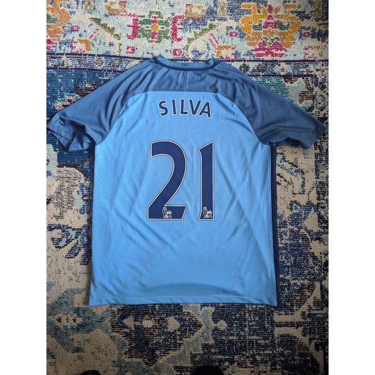 Manchester City 2016-17 Home David Silva Jersey | Men's XL