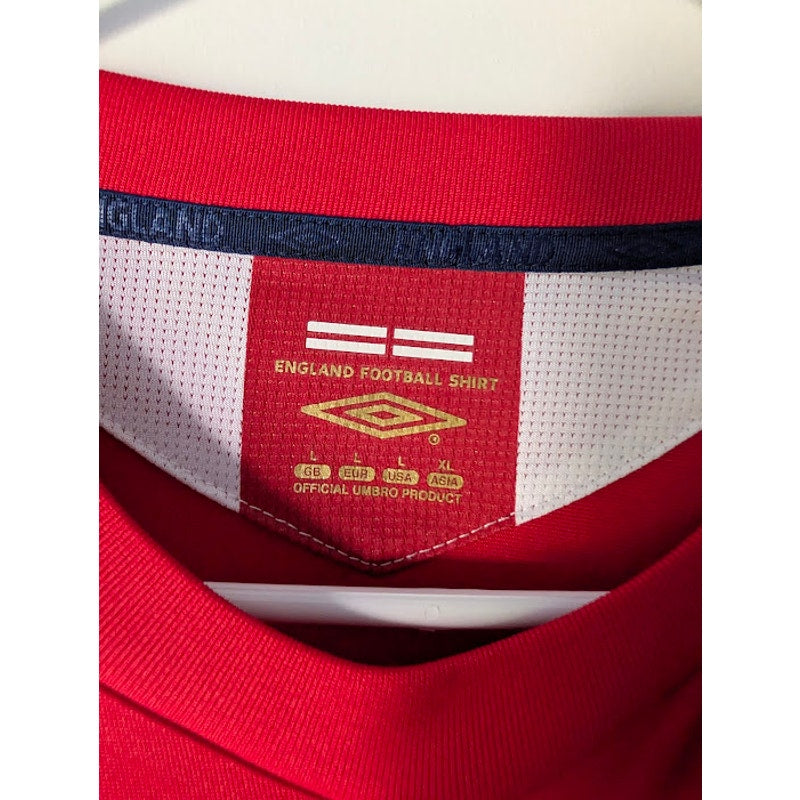 England 2006 Away David Beckham #7 Jersey Mens Large Long Sleeve Umbro World Cup Fully Patched