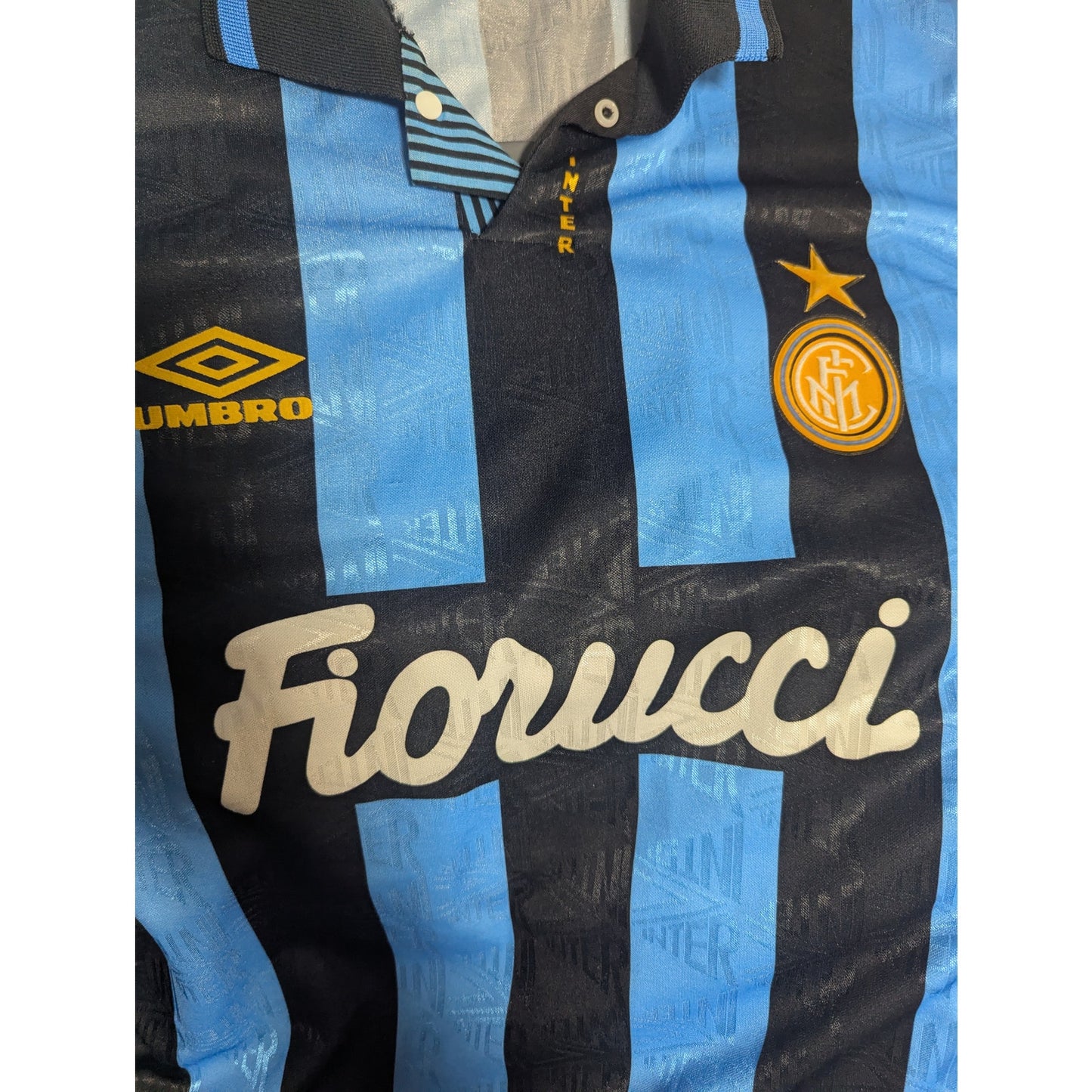 Inter Milan 1992-94 Home Jersey Men's XL Umbro Fiorucci Vintage Rare Made in England