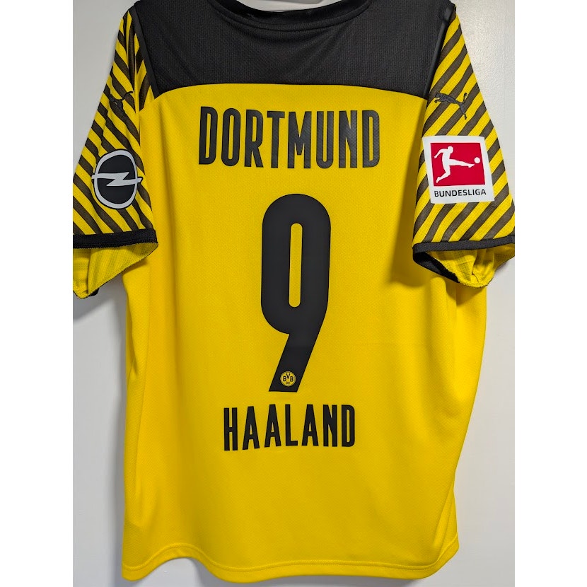Borussia Dortmund 2021-22 Home Erling Haaland Jersey Men's XL Puma Bundesliga Fully Patched Rare