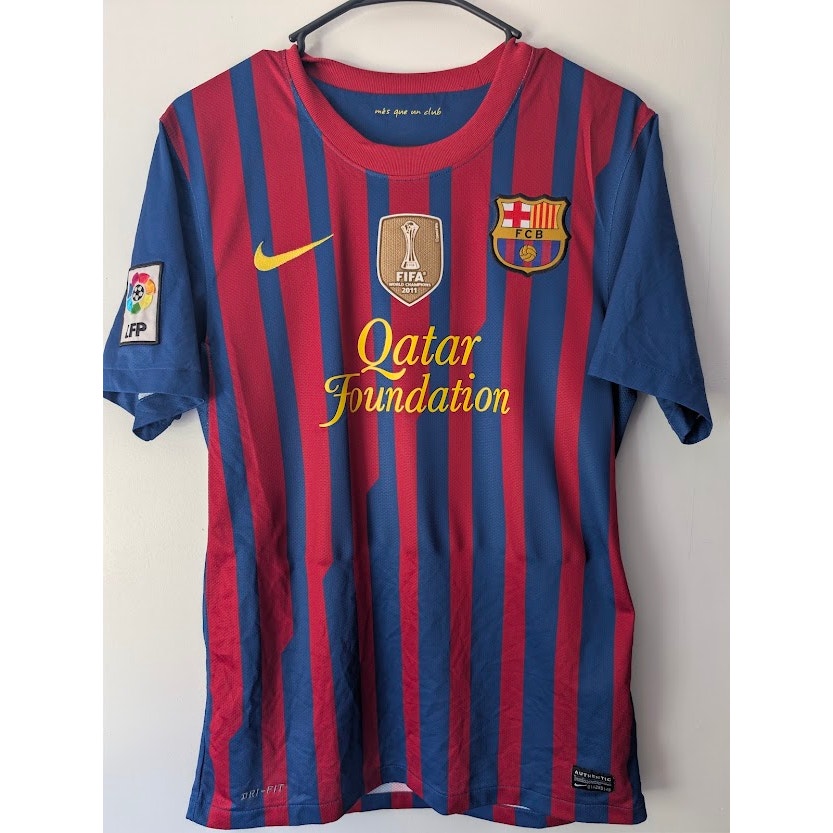 FC Barcelona 2011-12 Home Lionel Messi #10 Jersey Men's Small Nike FIFA Club World Cup Fully Patched