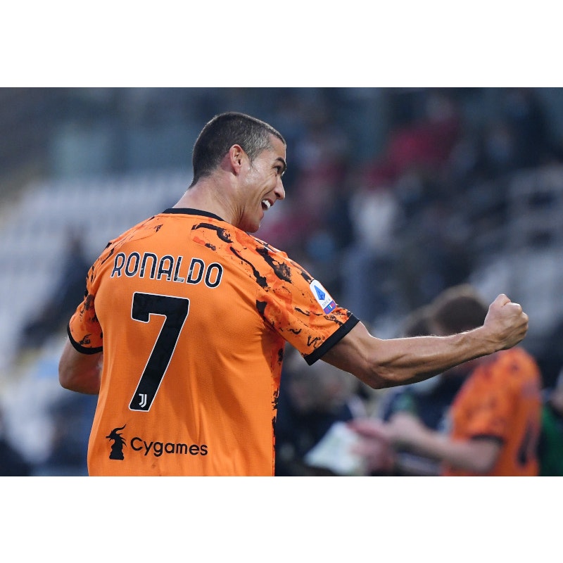 Juventus 2020-21 Third Ronaldo Jersey Men’s L Authentic Adidas Rare Orange Kit