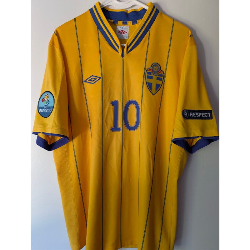 Sweden 2012 Home Zlatan Ibrahimovic #10 Jersey Mens XL Umbro Euro 2012 Fully Patched