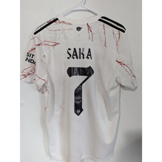 Arsenal 2020-21 Away Bukayo Saka Jersey – No. 7 – Men’s Large – Marble Design
