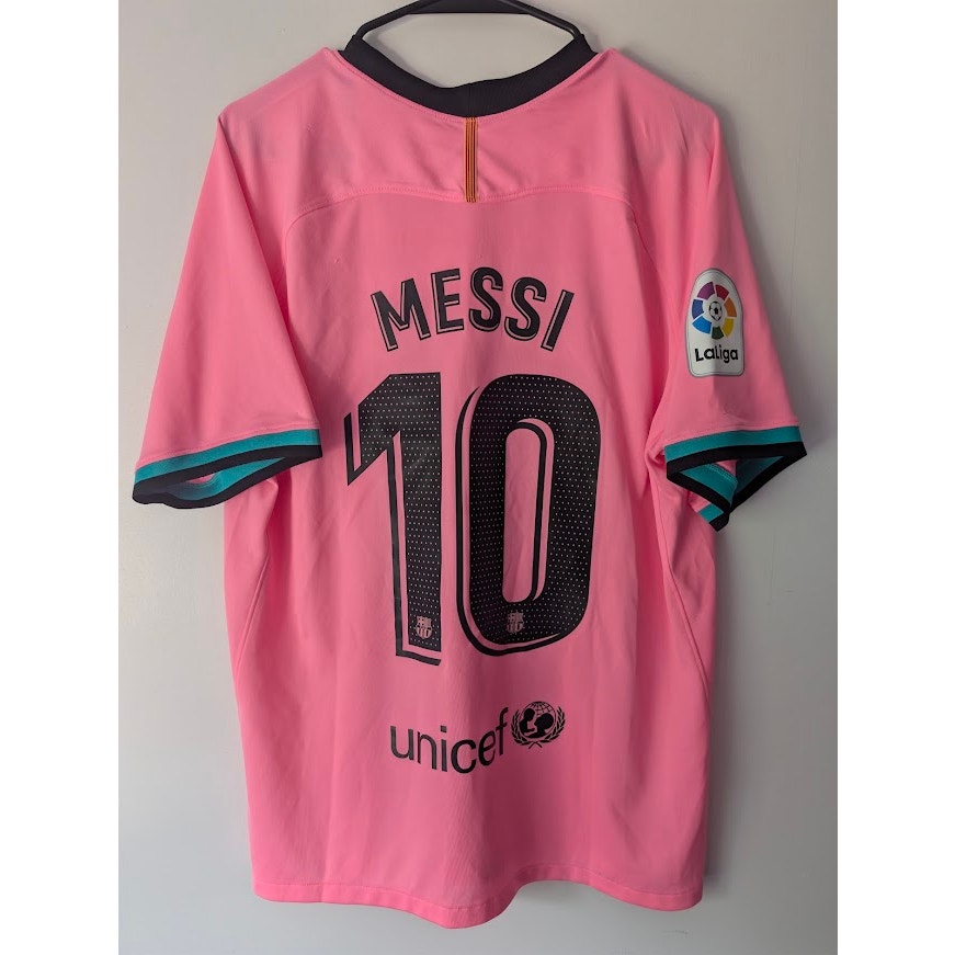 FC Barcelona 2020-21 Third Lionel Messi #10 Jersey Mens Large Nike La Liga Patched