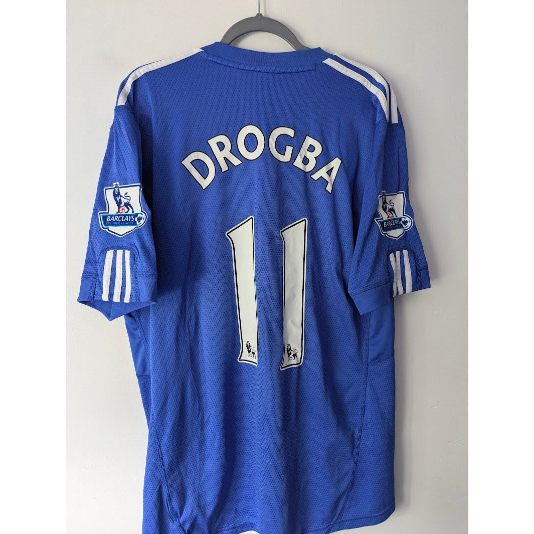 Chelsea 2009–10 Home Drogba Jersey – Men’s XL | EPL Fully Patched Adidas Shirt