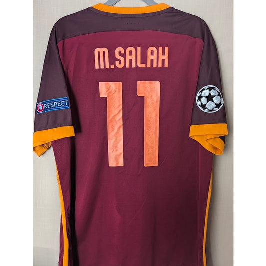 AS Roma 2015-16 Home Mohamed Salah Jersey Mens 2XL UCL Patched Nike Player Version