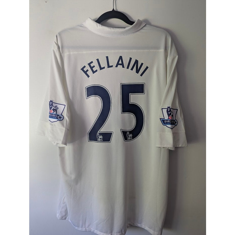 Everton 2012-13 Third Marouane Fellaini Jersey Men’s 2XL Nike EPL Fully Patched Long Sleeve White
