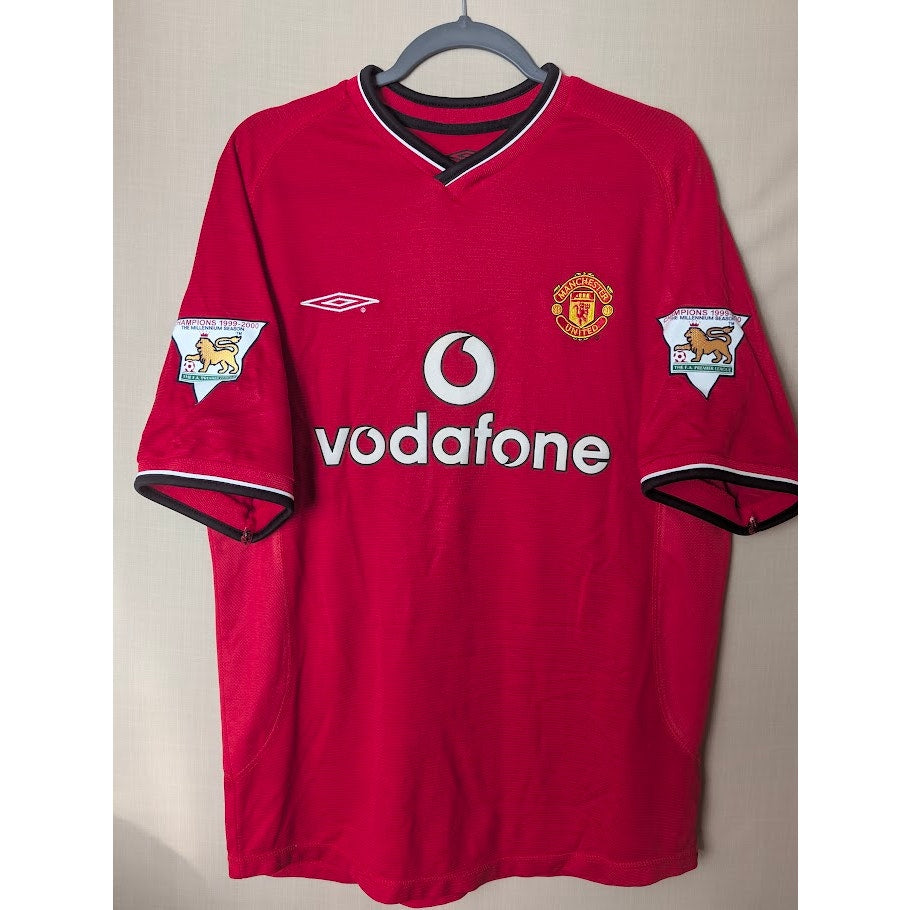 Manchester United 2000-01 Home Beckham Jersey Men's M EPL Patched