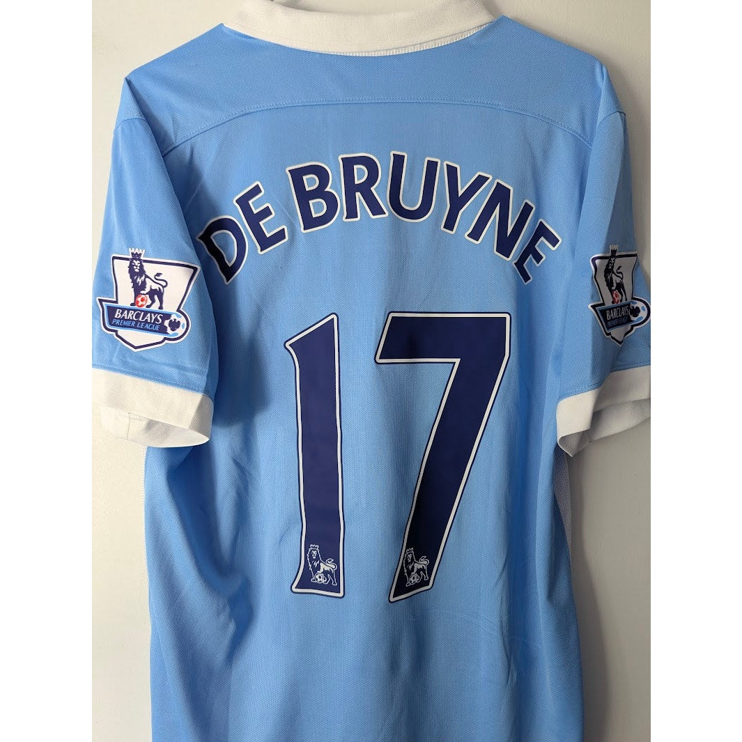 Manchester City 2015–16 Home De Bruyne Jersey – Men’s Large | EPL Fully Patched Nike Shirt
