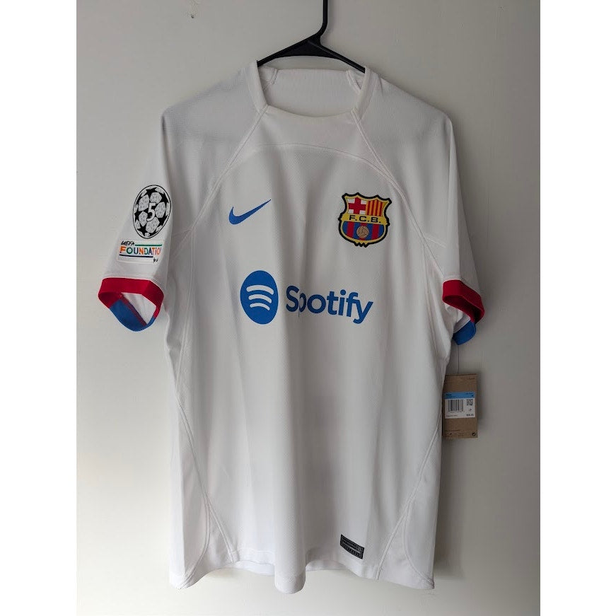 FC Barcelona 2023-24 Away Lamine Yamal #27 Jersey Mens Medium NWT Nike UCL Fully Patched