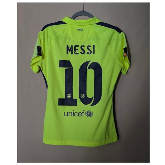 FC Barcelona 2014-15 third Lionel Messi women's jersey, Nike, neon yellow-green, women's large