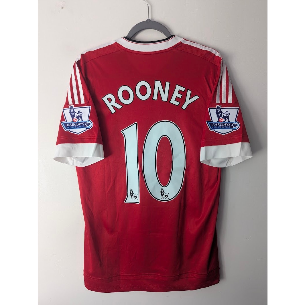 Manchester United 2015–16 Home Rooney Jersey – Men’s Large | Player Version EPL Patched Adidas Shirt