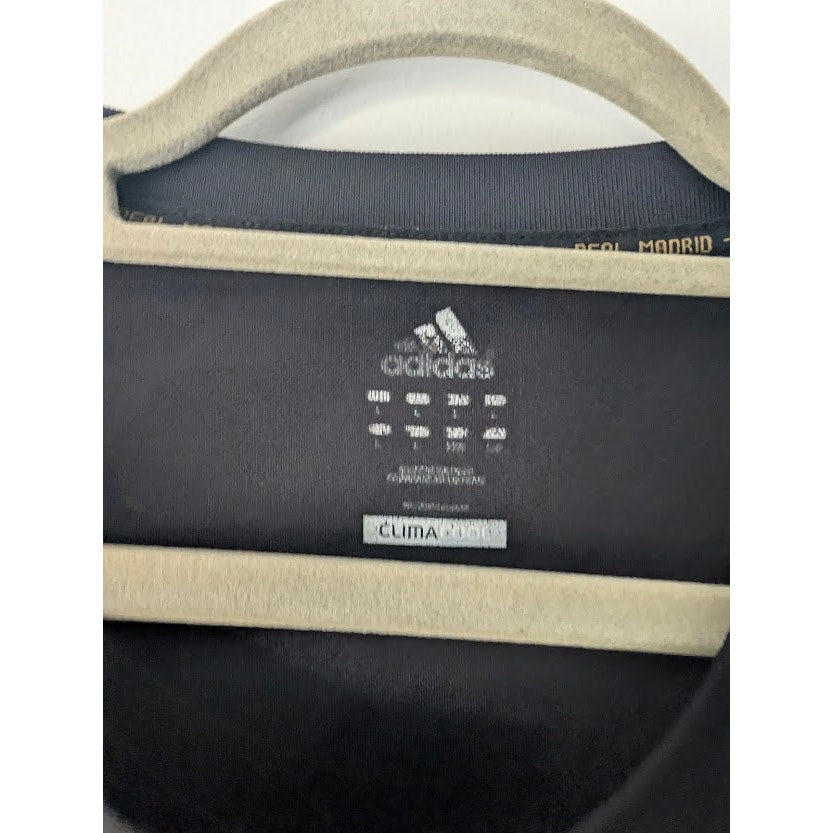 Real Madrid 2011-12 Away Cristiano Ronaldo #7 Jersey Men's Large adidas UEFA Champions League Fully Patched Black Gold