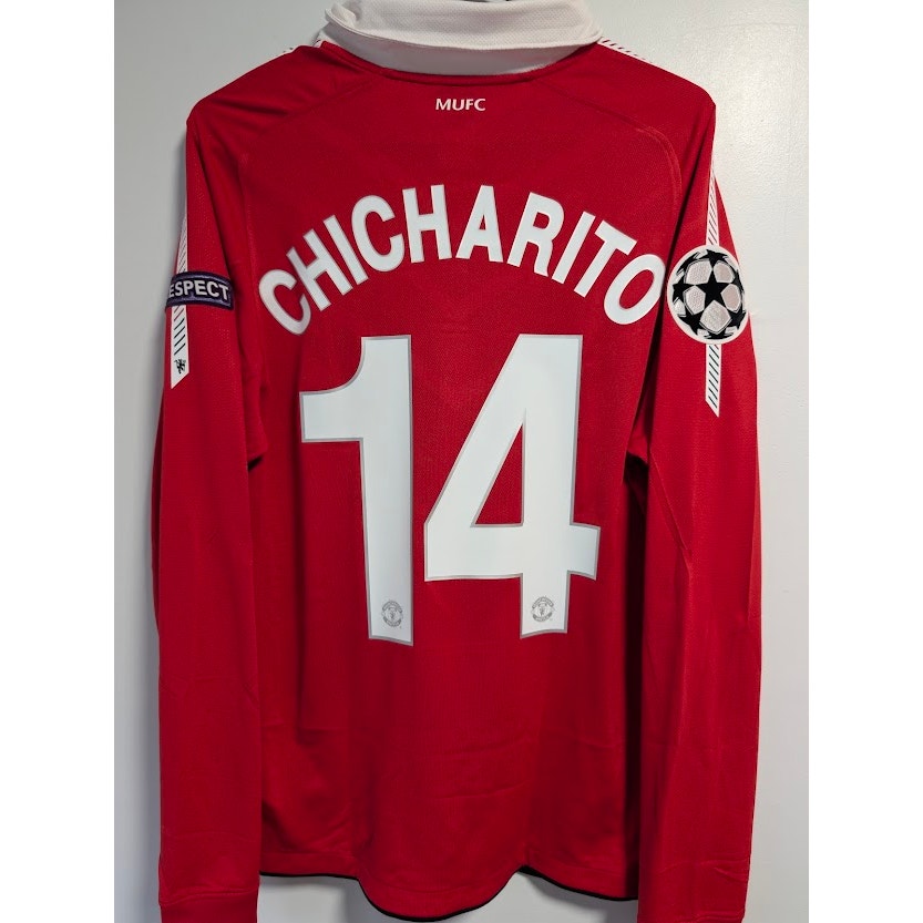Manchester United 2010-11 Home Chicharito Jersey LS Men's Small Nike UEFA Champions League Fully Patched