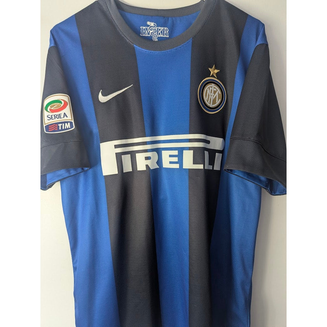 Inter Milan 2012–13 Home Zanetti Jersey – Men’s Large | Serie A Patched Nike Shirt