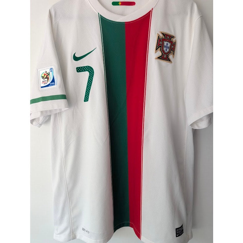 Portugal 2010 Away Cristiano Ronaldo Jersey Men's Large Nike FIFA World Cup Fully Patched