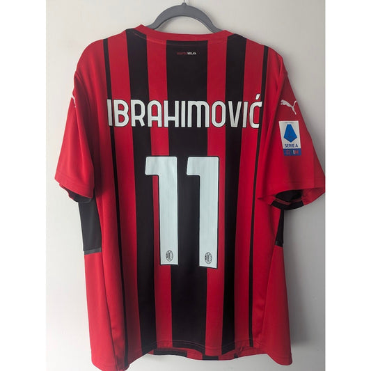 AC Milan 2021–22 Home Ibrahimović Jersey – Men’s XL | Scudetto Season Football Shirt