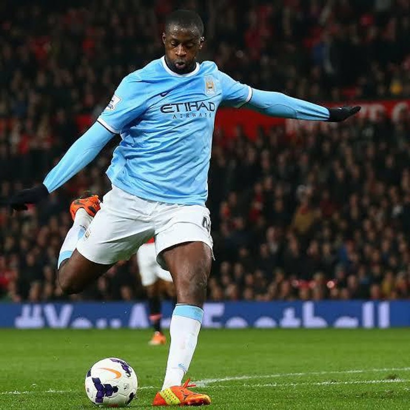 Manchester City 2013-2014 Home Toure Yaya Jersey - Men's Large