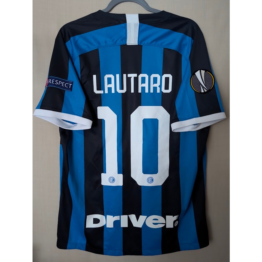 Inter Milan 2019-20 Home Lautaro Martinez #10 Jersey Mens Large Nike Europa League Patches