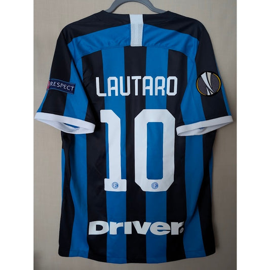 Inter Milan 2019-20 Home Lautaro Martinez #10 Jersey Mens Large Nike Europa League Patches