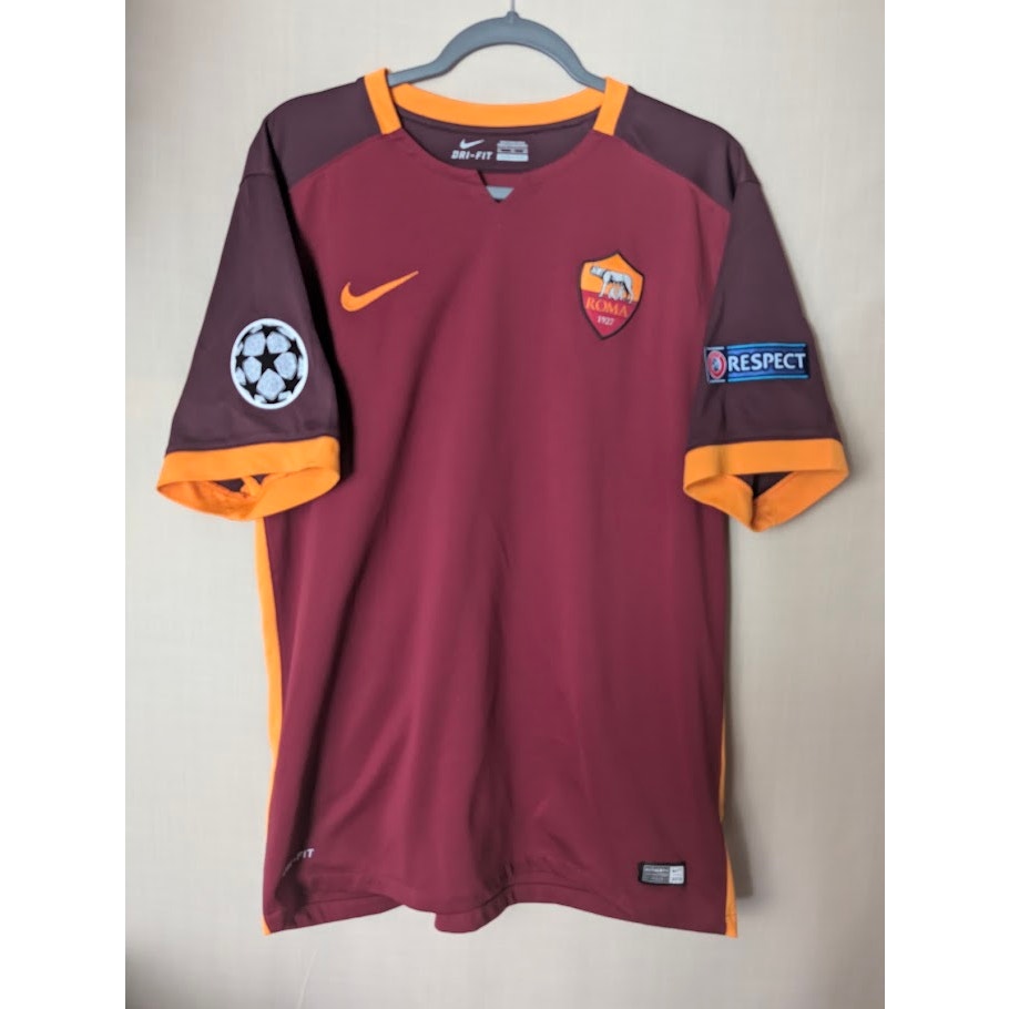 AS Roma 2015-16 Home Mohamed Salah Jersey Men's XL Nike UCL Patched