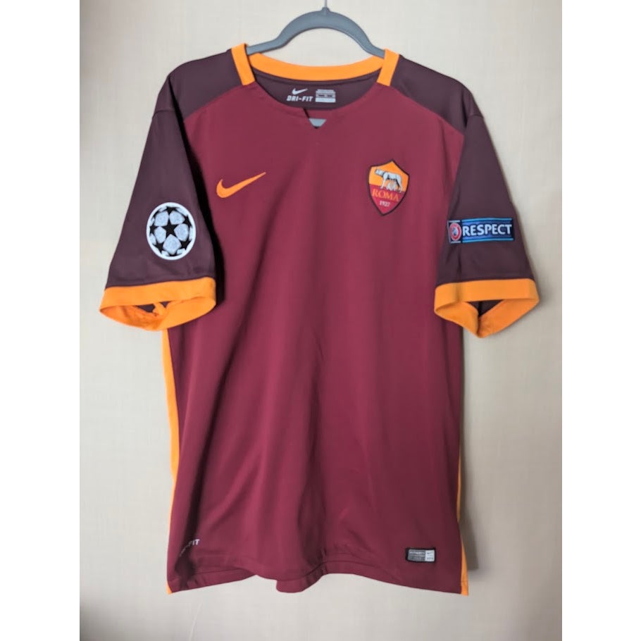 AS Roma 2015-16 Home Mohamed Salah Jersey Men's XL Nike UCL Patched