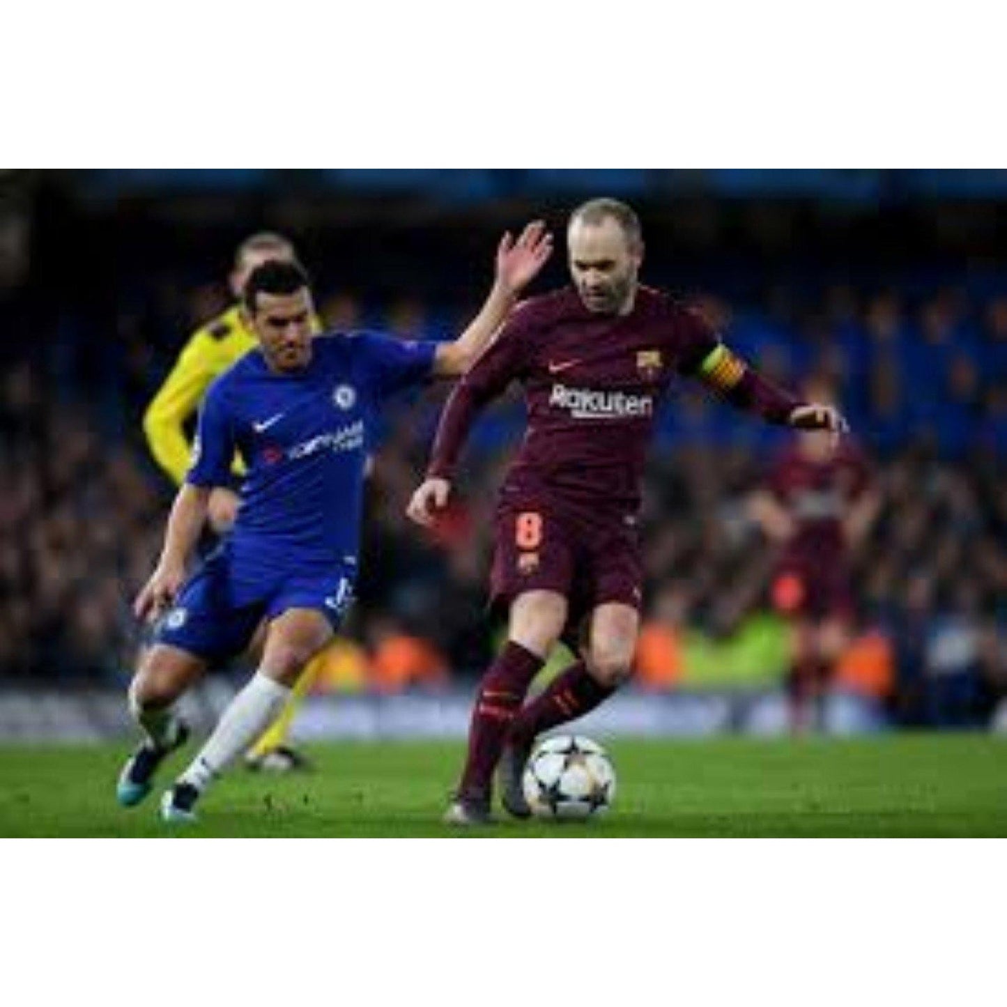 FC Barcelona 2017–18 Third Iniesta Authentic Jersey – Men’s Large | UCL Fully Patched Shirt