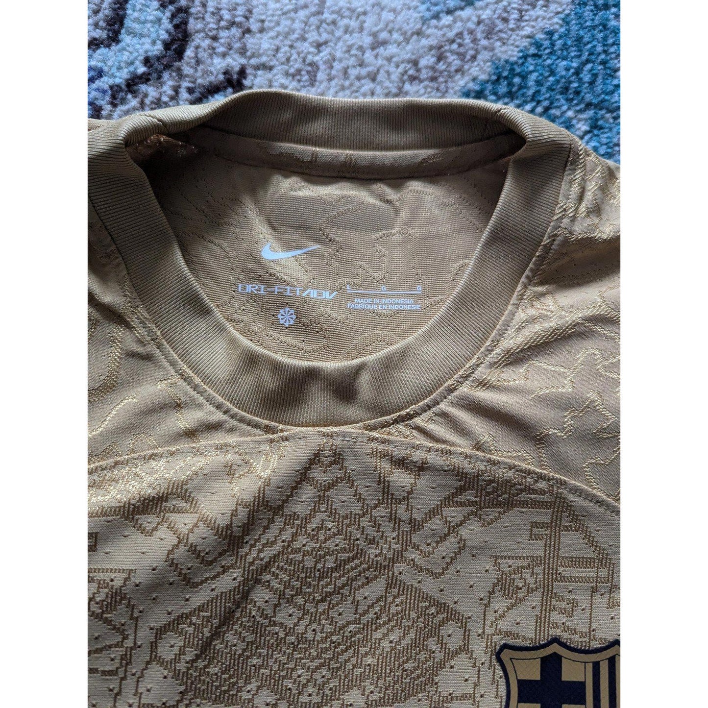FC Barcelona Pedri Soccer Jersey Men L 2022-23 Away NWT Authentic Nike ADV Gold