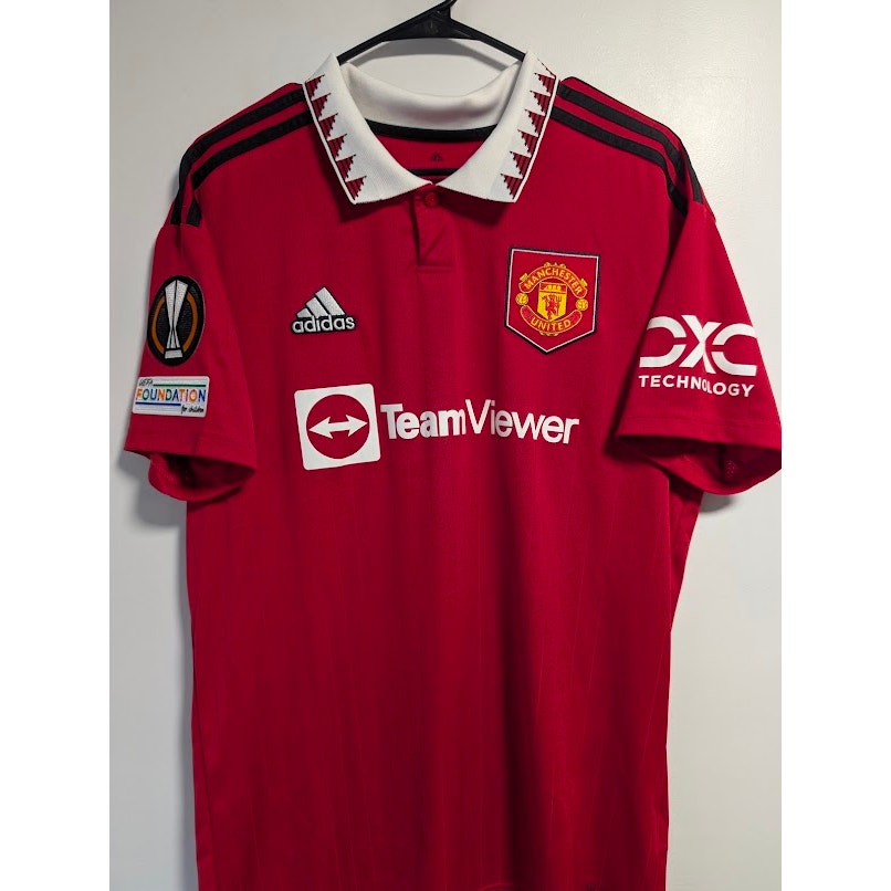 Manchester United 2022-23 Home Cristiano Ronaldo Jersey Men's Large adidas UEFA Europa League