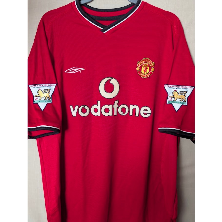 Manchester United 2000-01 Home Beckham Jersey Mens XL EPL Patched