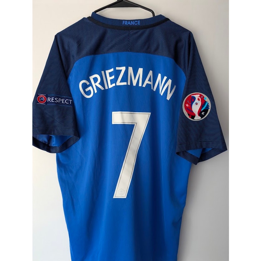 France 2016 Home Antoine Griezmann Jersey Men's XL Nike UEFA Euro 2016 Fully Patched