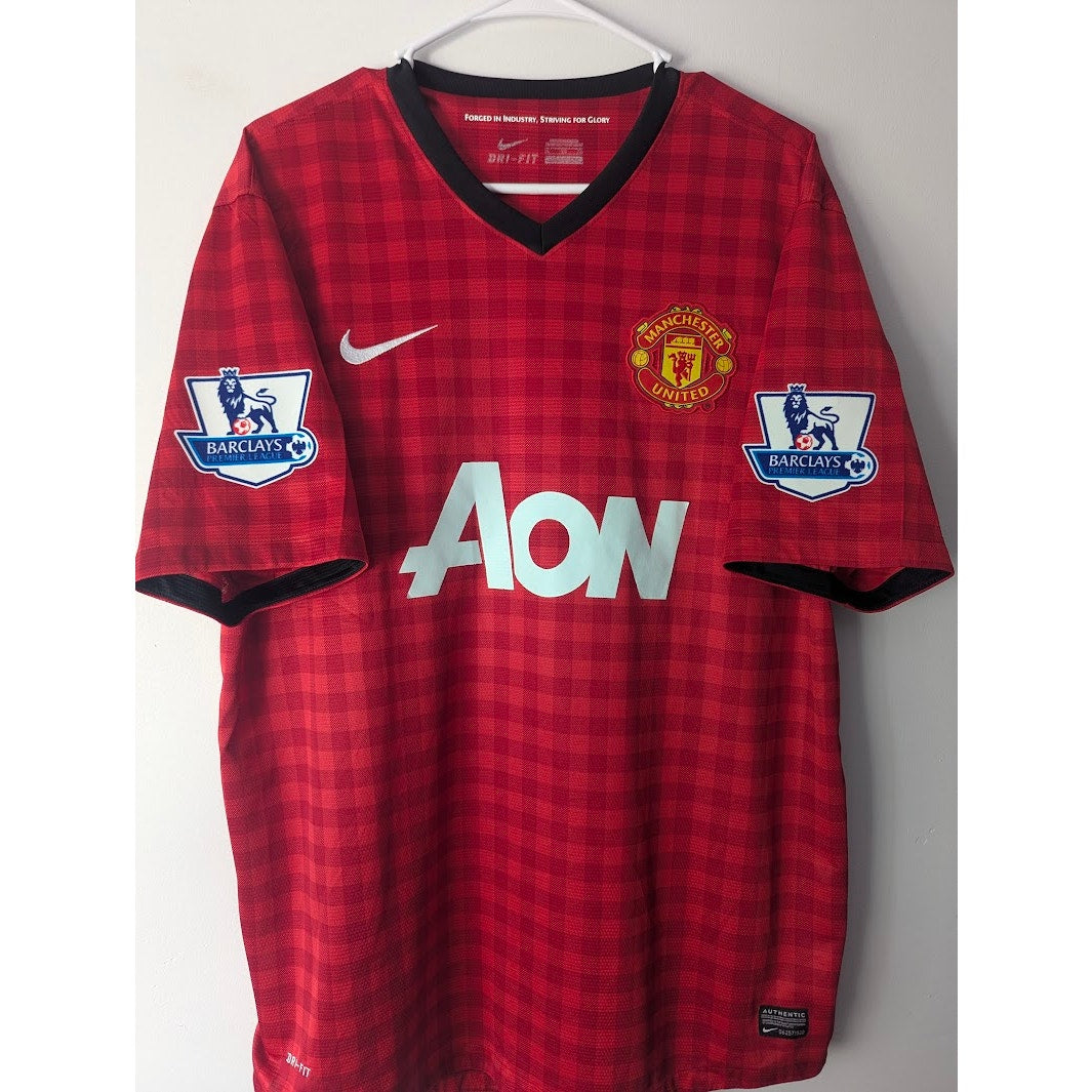 Manchester United 2012–13 Home Ferdinand Jersey – Men’s XL | EPL Patched Nike Shirt