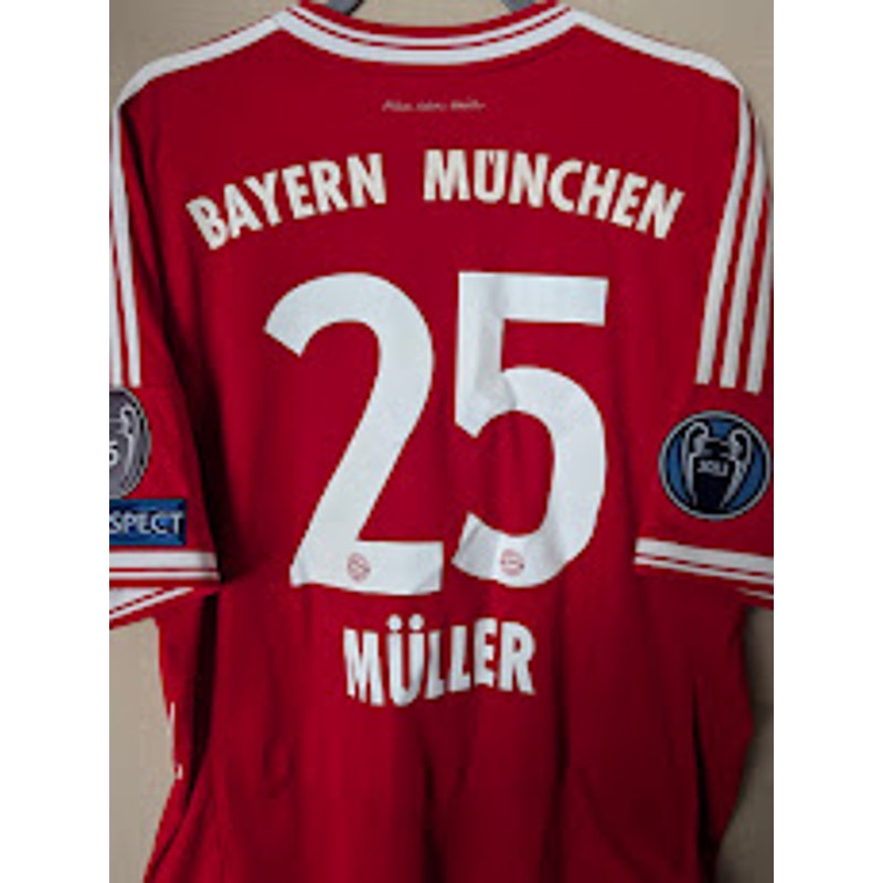 Bayern Munich 2013-14 Home Thomas Muller Jersey Mens XL UCL Fully Patched