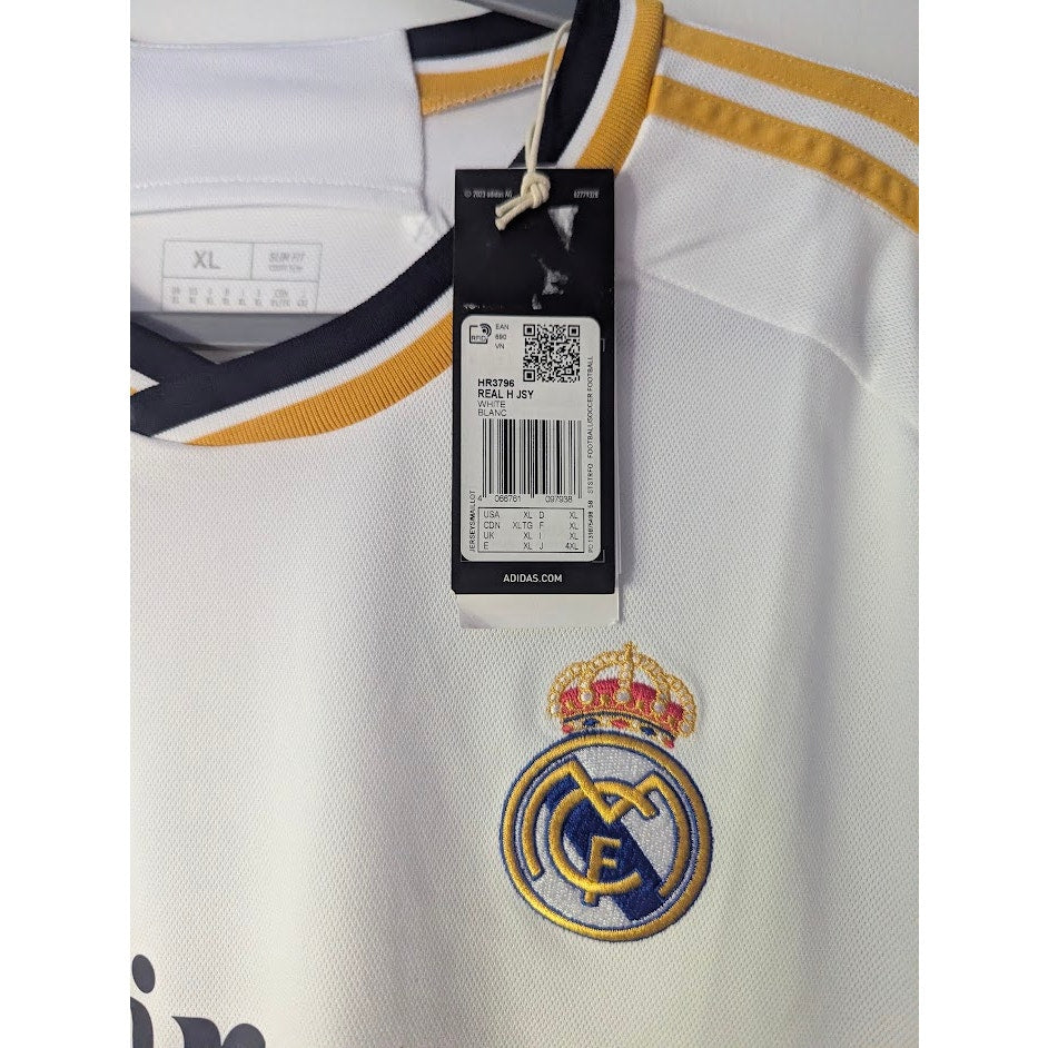 Real Madrid 2023-24 Home Jude Bellingham Jersey Men’s XL NWT Adidas UCL Fully Patched