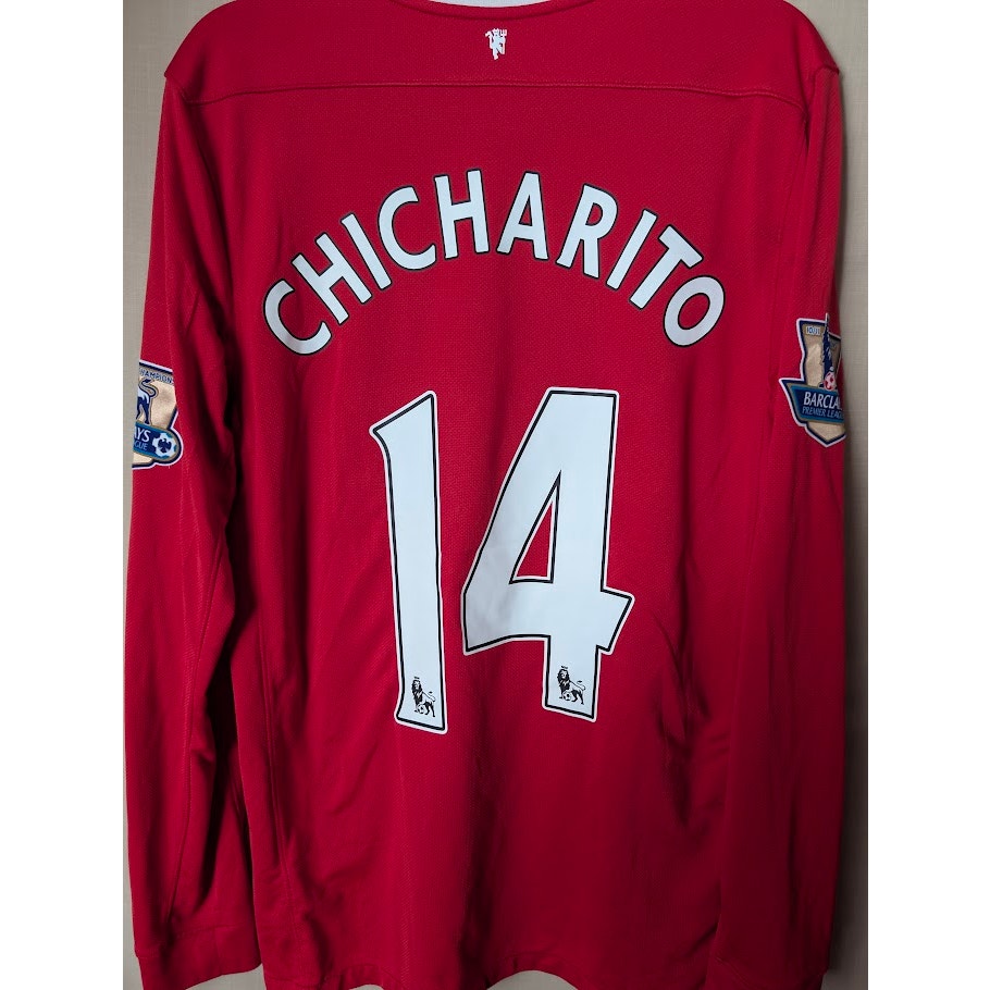 Manchester United 2011-12 Home Chicharito Jersey Mens Large LS EPL Fully Patched