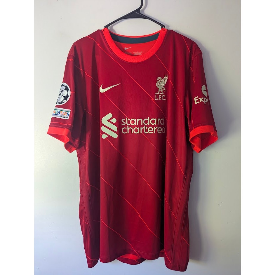 Liverpool 2021-22 Home Virgil van Dijk Jersey Men’s XL Nike UCL Fully Patched
