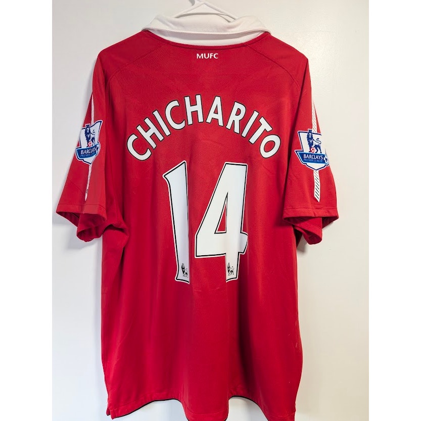 Manchester United 2010-11 Home Javier "Chicharito" Hernández Jersey Men's XL Nike EPL Fully Patched Rare