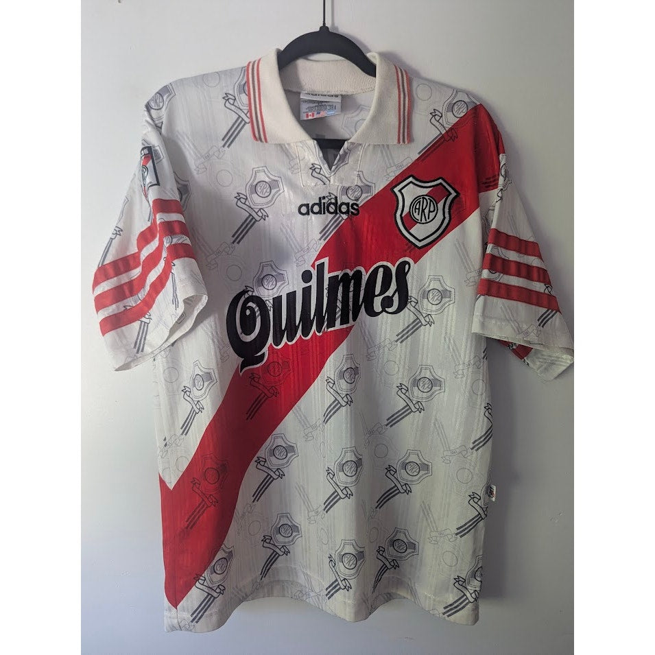 River Plate 1996-98 Home Jersey Size 2 #5 Matchday Edition Adidas Vintage Quilmes Shirt