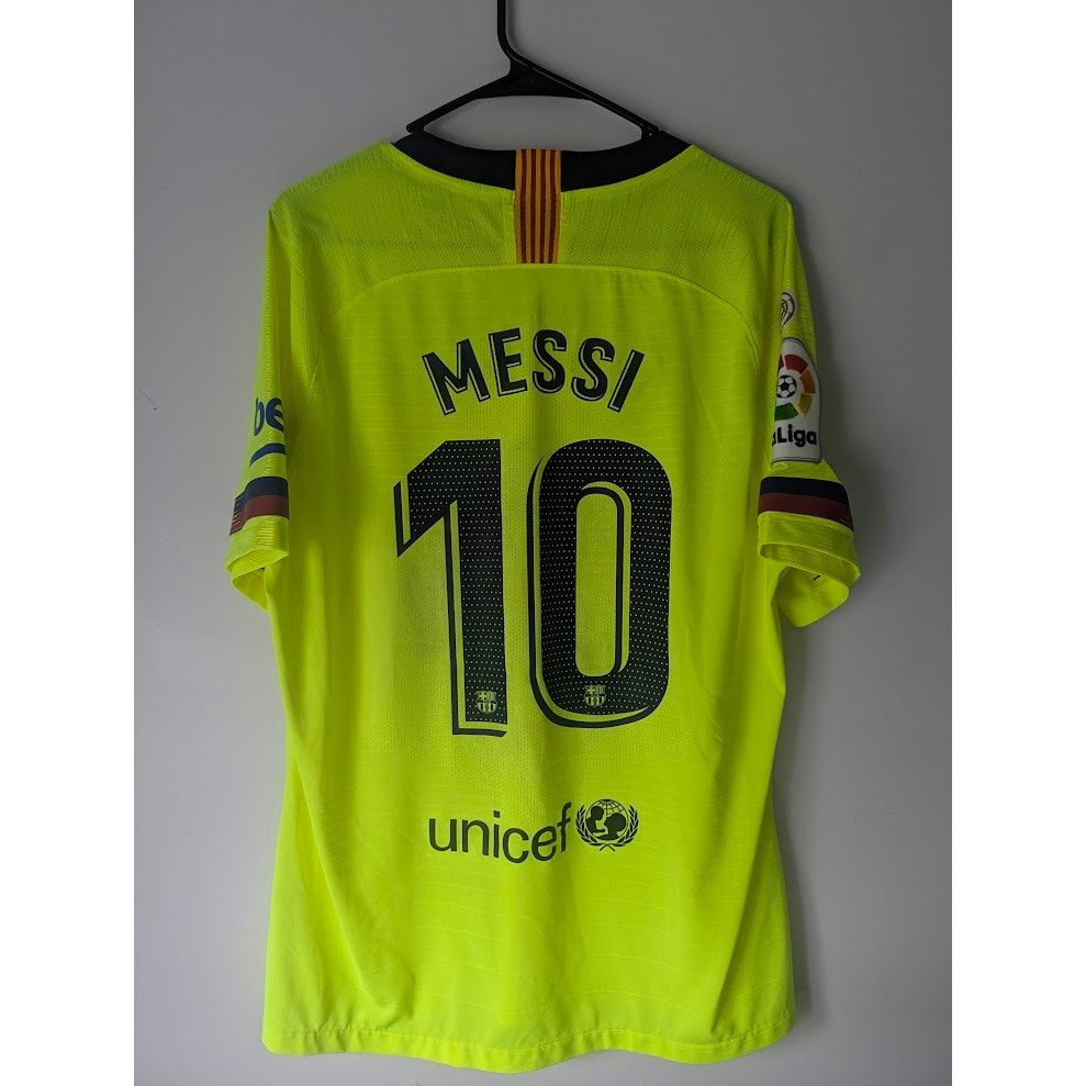 FC Barcelona 2018–19 Away Messi Vaporknit Jersey – Men’s XL | La Liga Fully Patched Player Version
